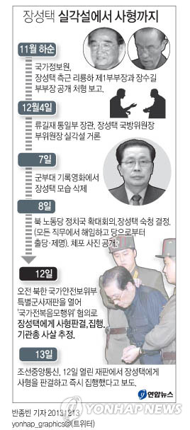 <그래픽> 장성택 실각설에서 사형까지