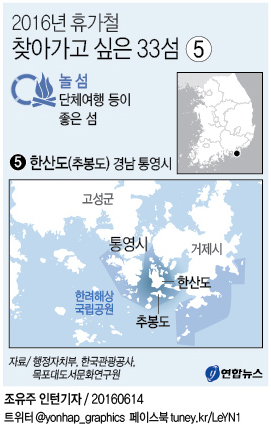 <그래픽> 가고 싶은 섬 - 통영 한산도