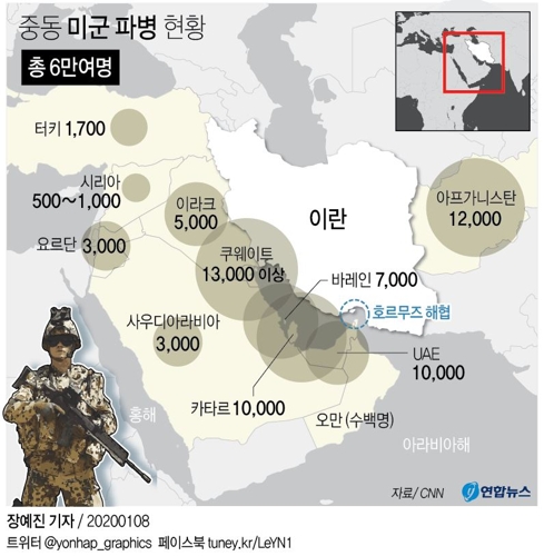 [그래픽] 중동 미군 파병 현황