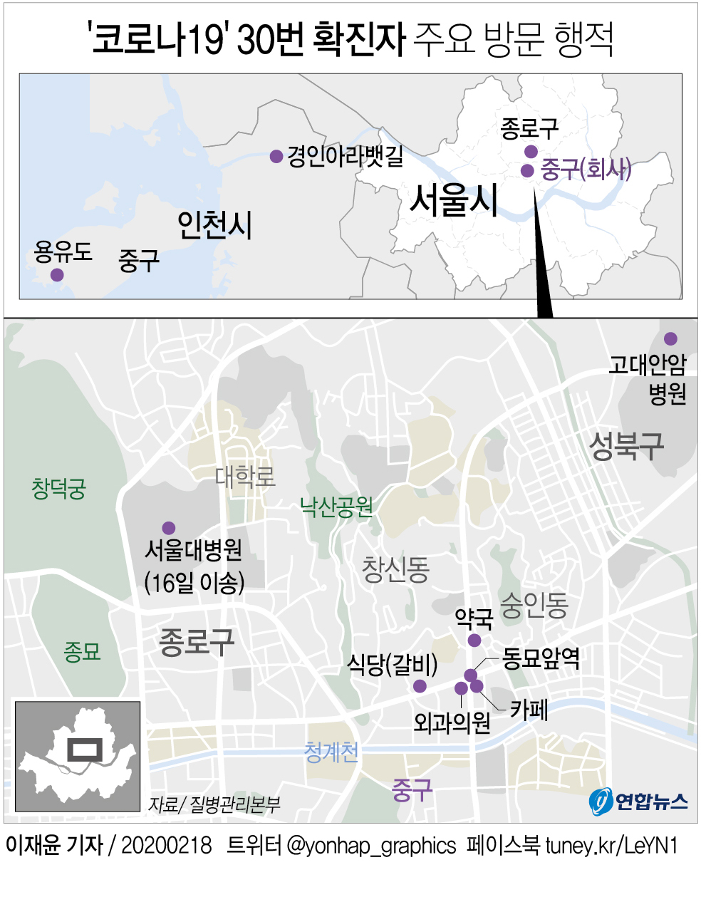 코로나19 확진자 주요 동선 - 72