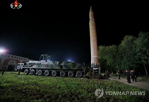 The Korean Central Television's footage of North Korea's Hwasong-14 ballistic missile on July 28, 2017 (For Use Only in the Republic of Korea. No Redistribution) (Yonhap)