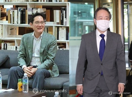 This composite photo shows Samsung Electronics Vice Chairman Lee Jae-yong (L) and Japanese Ambassador to Seoul Tomito Koji. (PHOTO NOT FOR SALE) (Yonhap) 