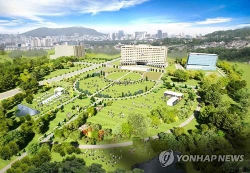An artist's rendering released by the transition committee shows the new presidential office compound in central Seoul. (PHOTO NOT FOR SALE) (Yonhap)