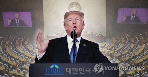 トランプ大統領は８日に韓国の国会で演説する＝（聯合ニュース）
