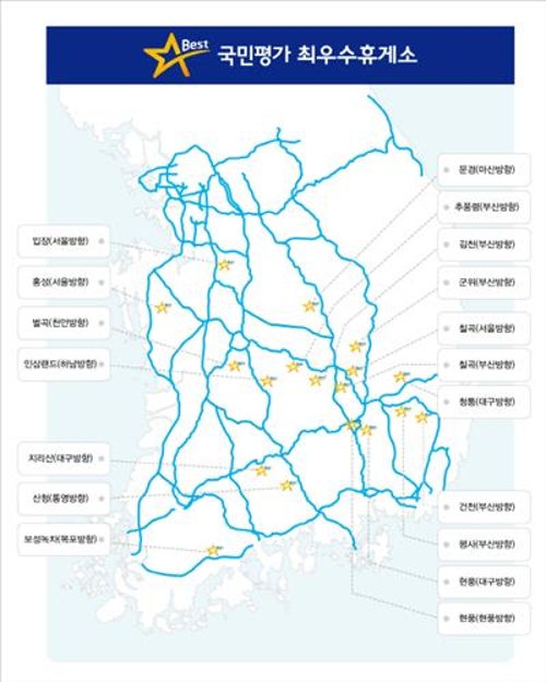 고속도로 휴게소 평가 1위 대전통영선 인삼랜드휴게소 - 2