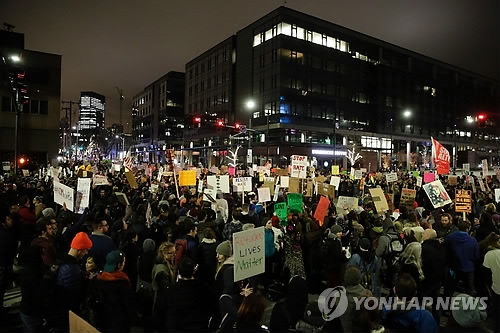 시애틀의 트럼프 행정명령 반대 시위