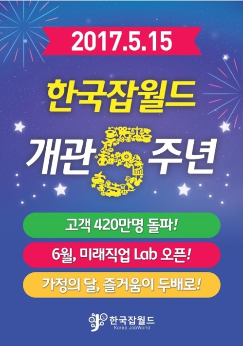 한국잡월드 개관 5주년 포스터