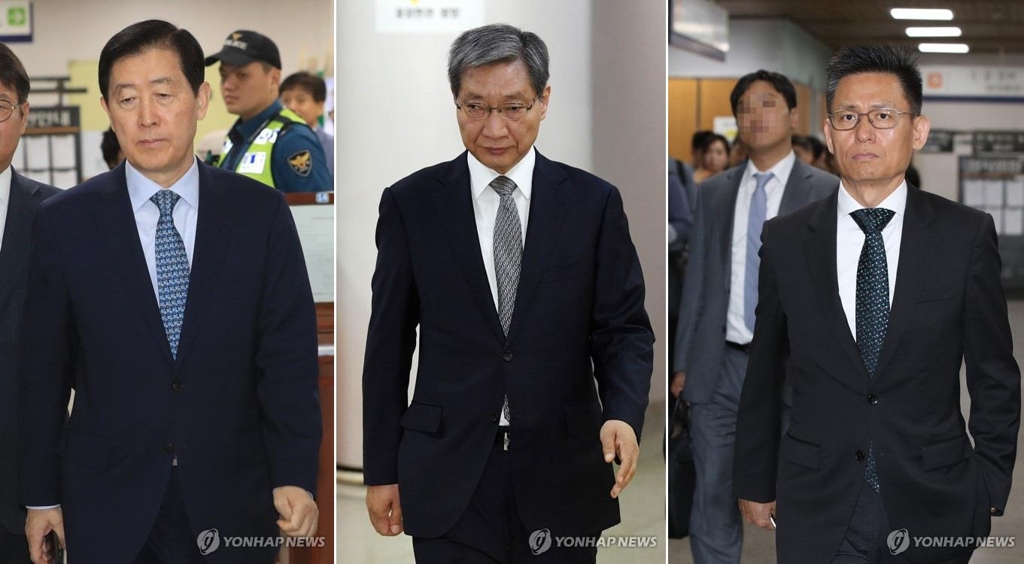 법정 향하는 최지성, 장충기, 황성수