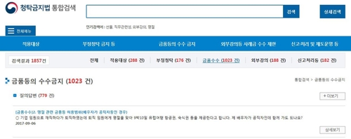 '청탁금지법 궁금하면 클릭!'…권익위, 통합검색서비스 제공 - 1