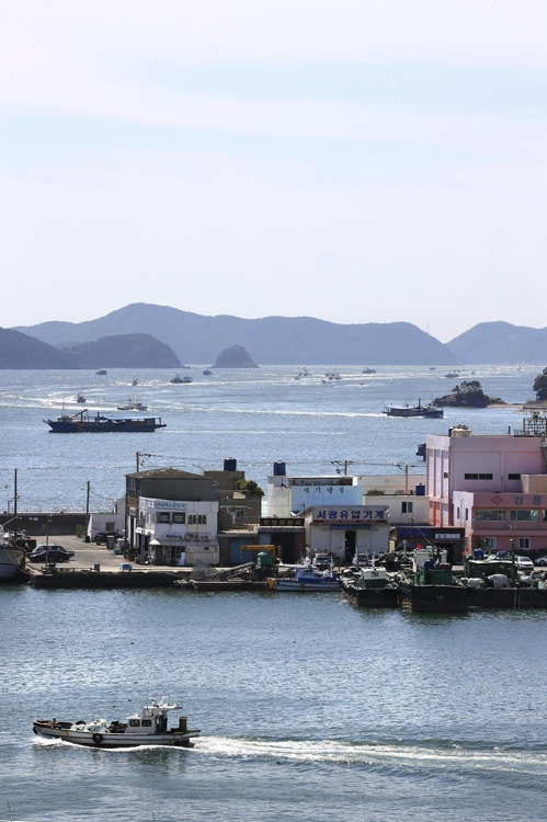 남망산에서 바라본 통영항