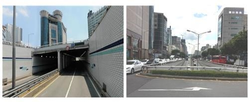 천호지하차도의 모습