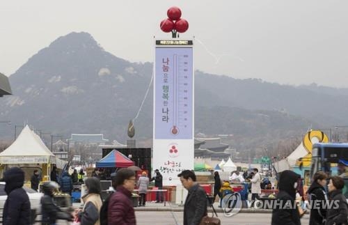 광화문광장 사랑의 온도탑