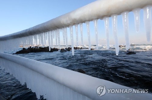 바닷물이 얼었어요 [연합뉴스 자료사진]