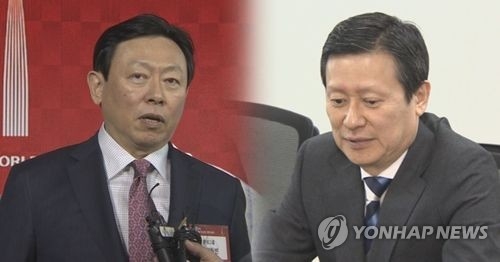 경영권 분쟁 벌여온 신동빈(왼쪽) 신동주 형제 [연합뉴스TV 제공]