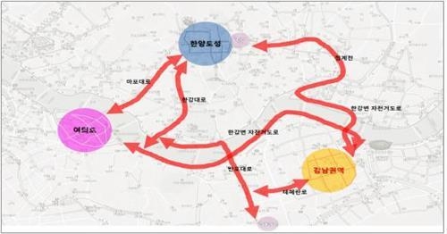 서울시 자전거전용도로망 구축 기본 구상도