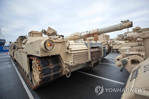독일 항구에 도착한 미군 탱크부대
