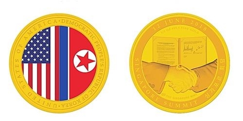 싱가포르 조폐국의 '북미 정상회담' 기념메달