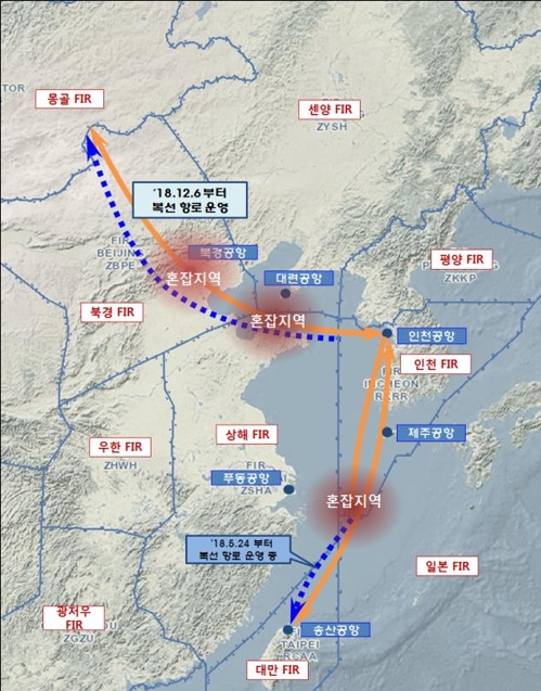 한중 항로 복선화 운영도