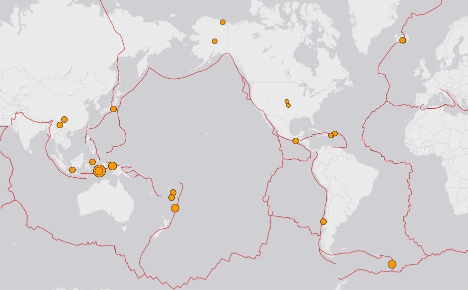 최근 하루 사이 발생한 지진