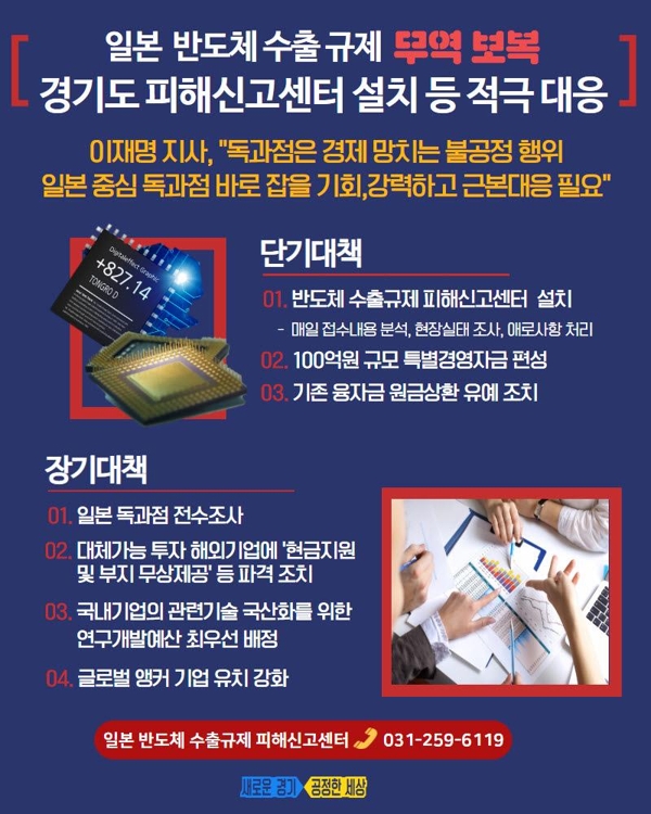 경기도, 일본 무역보복 조치에 대응책 마련
