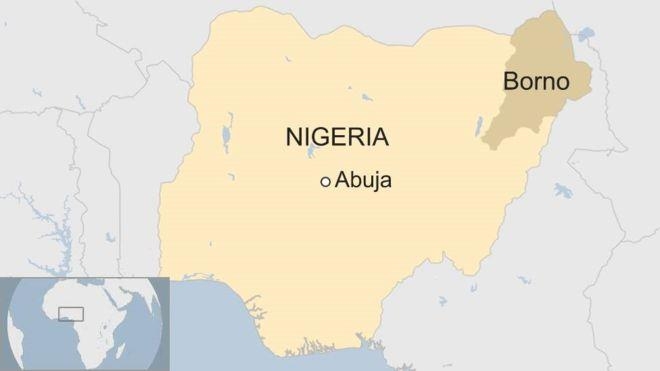 나이지리아 북동부 보르노주(州)가 표시된 지도[구글 이미지]