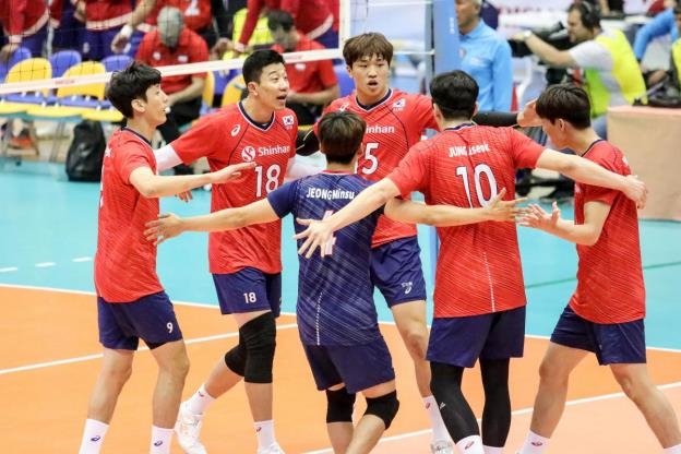 아시아선수권에 출전한 한국 남자배구 대표팀 선수들
