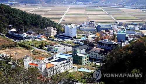 마금산 온천단지 전경