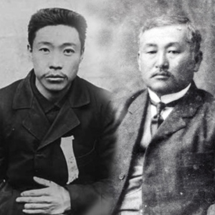 안중근 의사(왼쪽)와 최재형 선생 모습