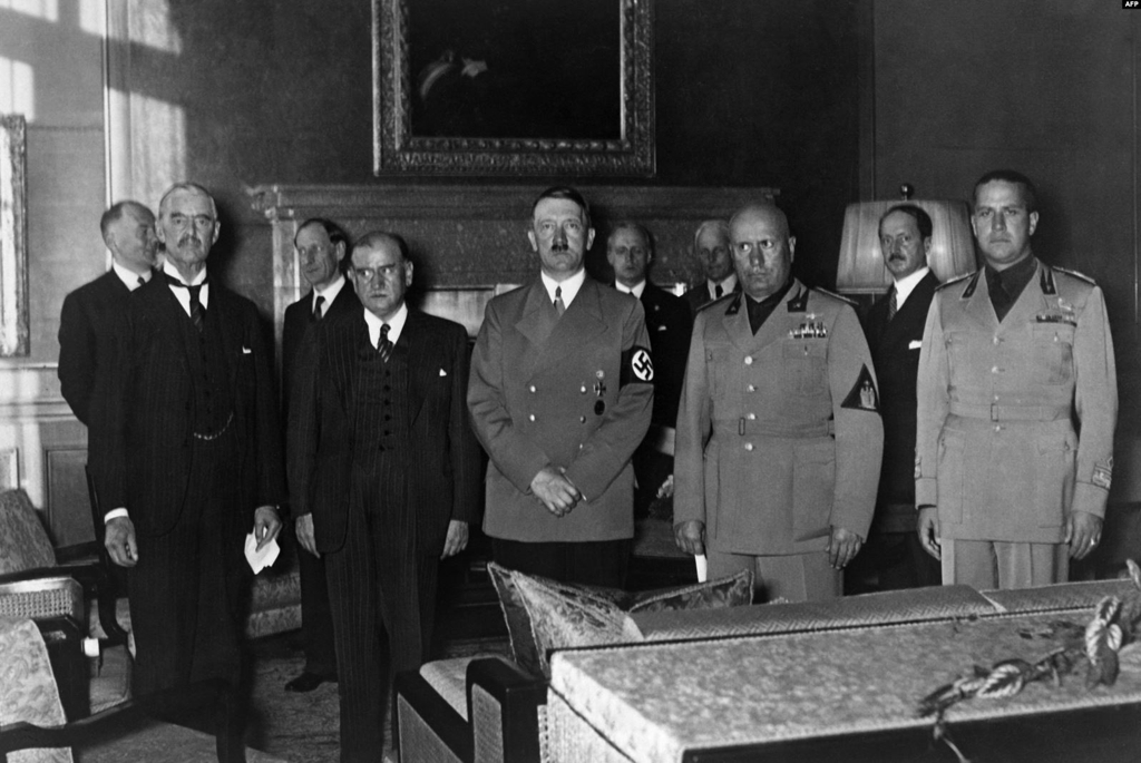 뮌헨 협정 체결한 4개국 지도자들