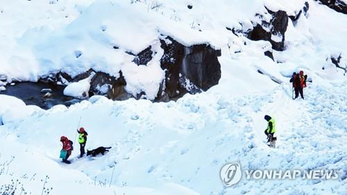 안나푸르나 눈사태 실종자 수색 현장