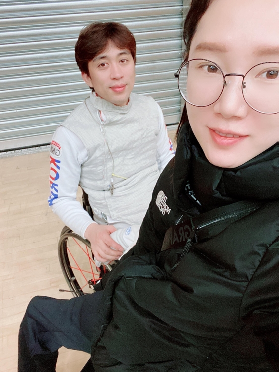 휠체어 펜싱 국가대표 박천희(왼쪽)-김선미 부부
