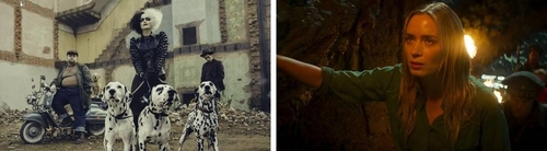 왼쪽부터 영화 '크루엘라', '정글 크루즈'