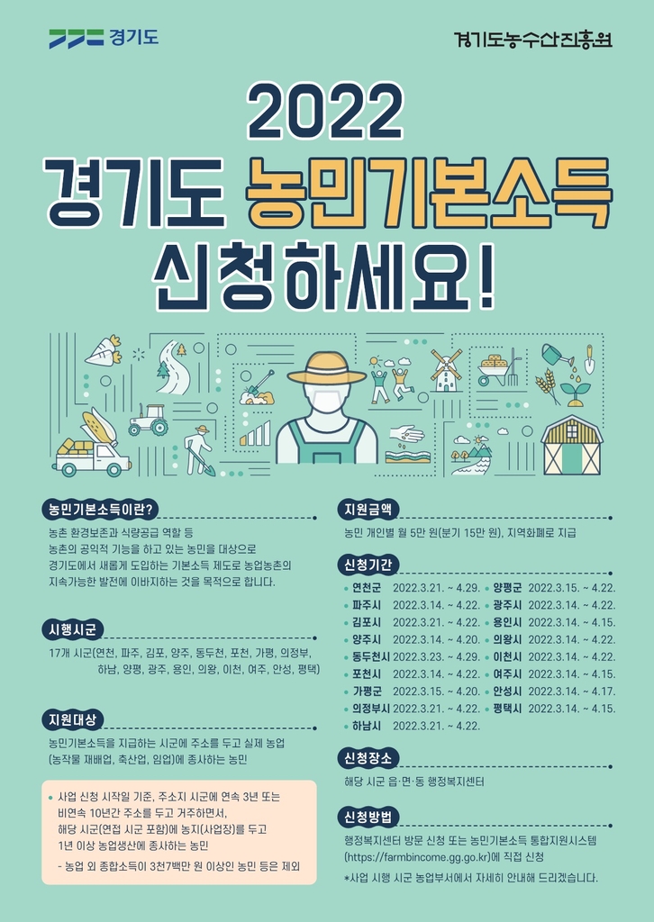 경기도 농민기본소득 포스터