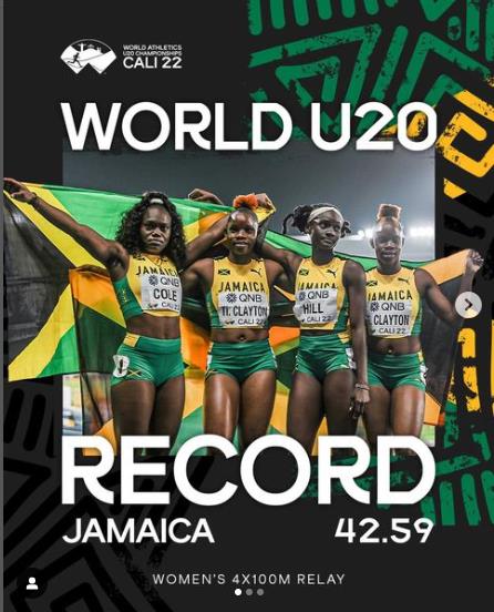 자메이카, 세계주니어육상선수권 여자 400ｍ 계주 우승