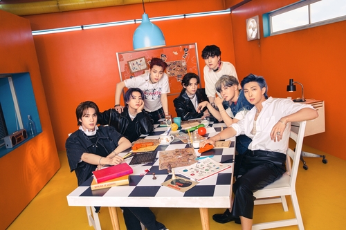 La foto, proporcionada por Big Hit Music, muestra al grupo masculino de K-pop BTS. (Prohibida su reventa y archivo)