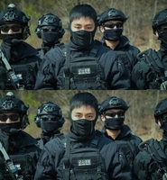 El Ejército revela en Facebook fotos de V de BTS con traje antiterrorista