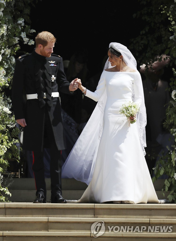 영국 해리 왕자와 마클 왕자비 결혼식 모습 [AP=연합뉴스]