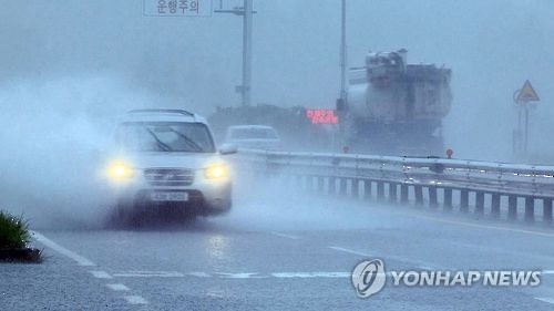 비 내리는 제주 평화로