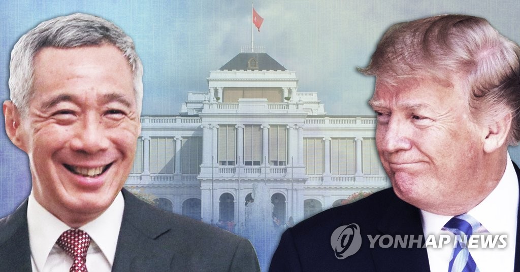 리셴룽 총리ㆍ트럼프 대통령 회담(PG)
