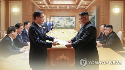 특사단, 김정은 만나 친서 전달…예정에 없던 만찬도 (CG)