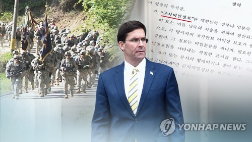 美국방장관도 방한…지소미아.방위비 압박 고조 (CG)