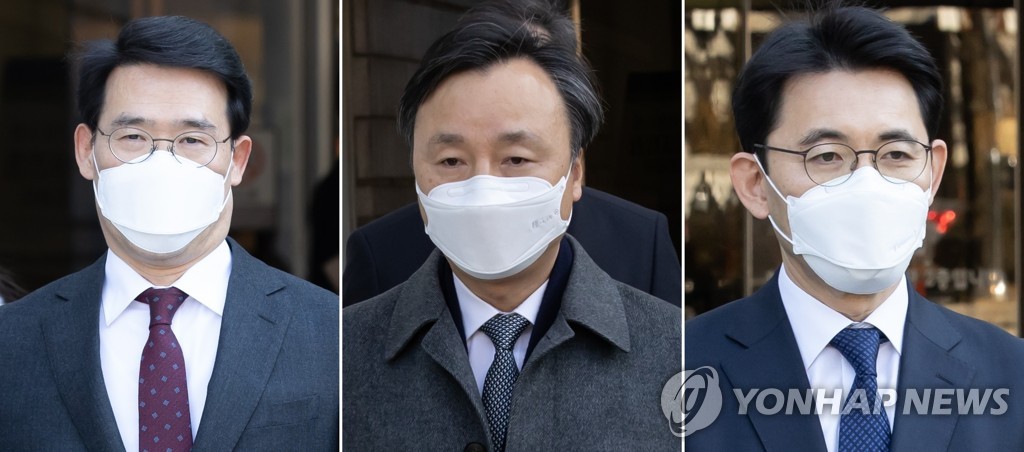 '사법농단' 연루 (왼쪽부터) 신광렬·조의연·성창호 판사 2심도 무죄