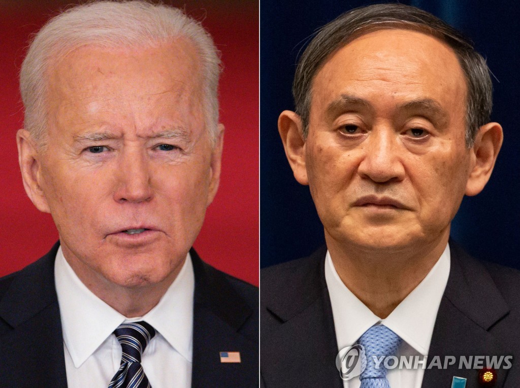 조 바이든 미국 대통령과 스가 요시히데 일본 총리