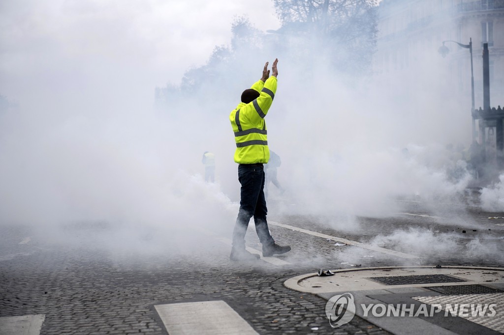 파리에서 열린 '노란 조끼' 시위