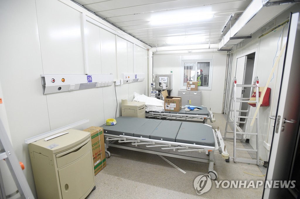 우한 훠선산 응급병원의 내부