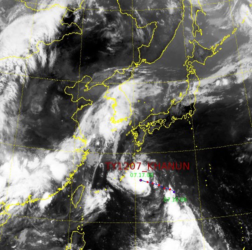 지난 17일 오전 8시 45분 현재 천리안 위성이 찍은 태풍 '카눈'의 모습(자료사진)