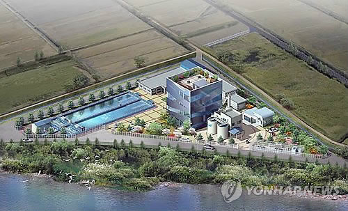 평택-안성 경계 안성천변에 설치된 유천정수장 조감도
