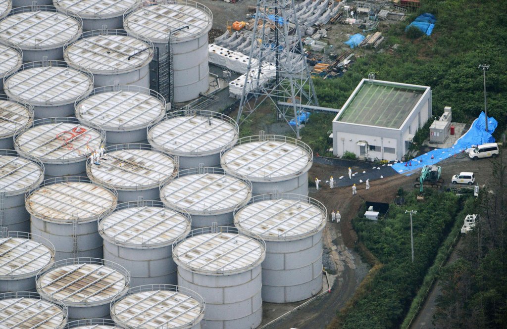 오염수가 지상탱크에서 흘러나온 도쿄전력 후쿠시마 제1원자력 발전소 (후쿠시마 교도=연합뉴스DB)