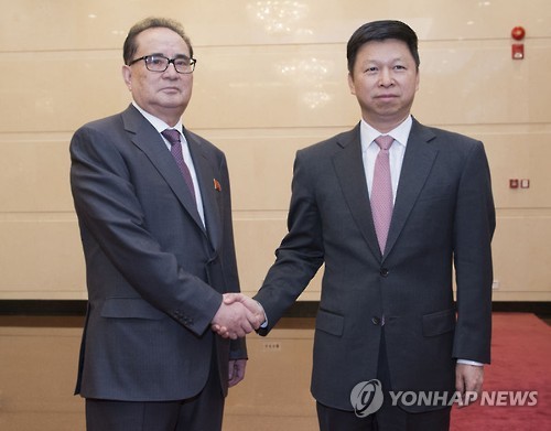 北리수용, 쑹타오 中 대외연락부장과 회담
