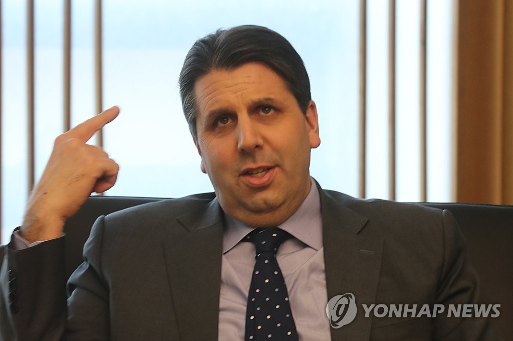 지난해 12월 연합뉴스 방문 당시의 마크 리퍼트 前 주한 미국대사
